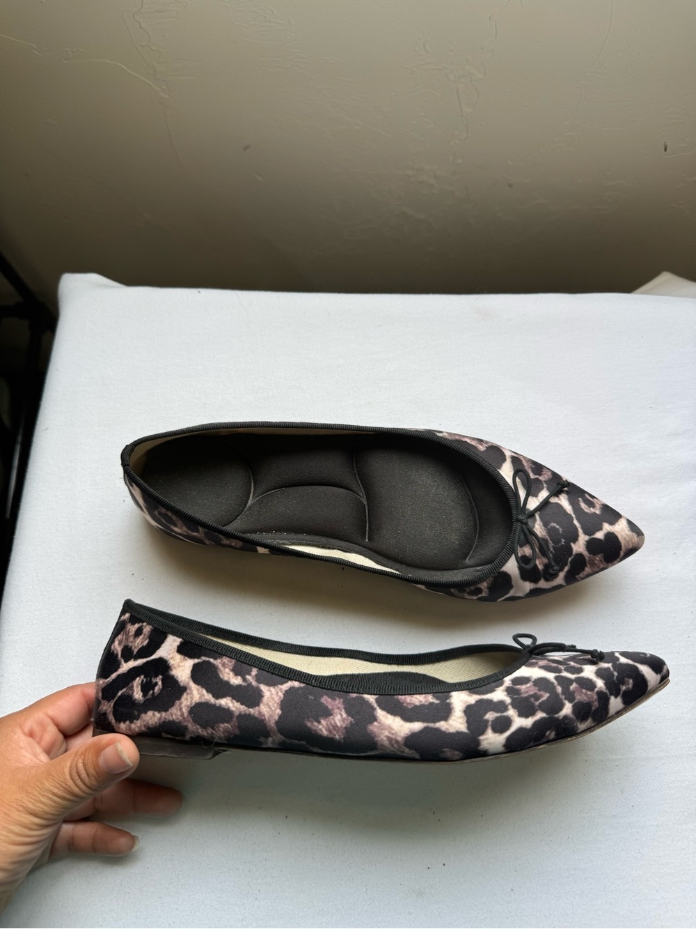 J.Crew Gemma Leopard-print Satin Ballet Flat Size 8.5